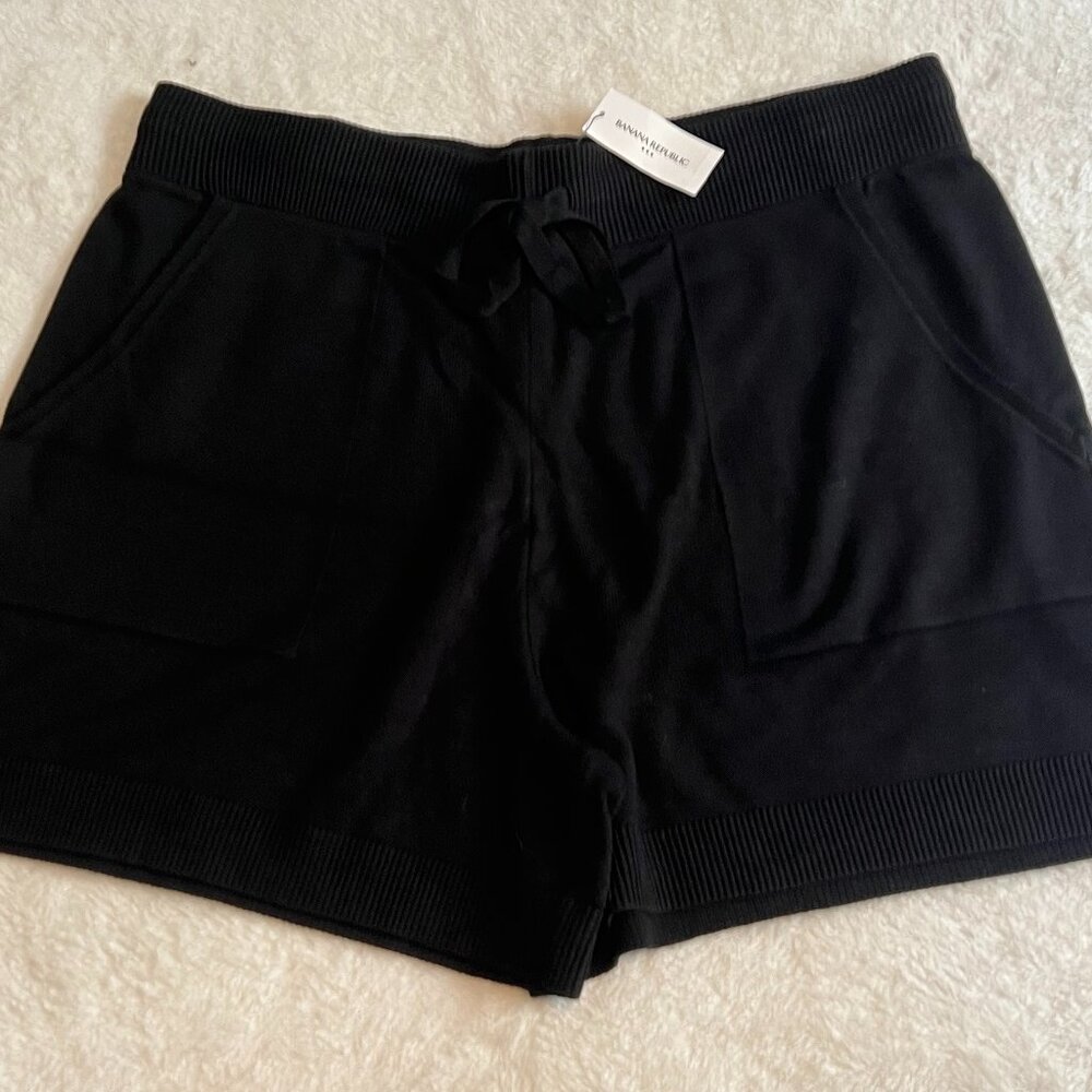 NWT Banana Republic Knit Sweater Lounge Sleep Shorts 4" Inseam Black Medium NEW